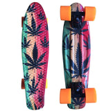 22" Cruiser Skateboard Mini Plastic Skate Board Retro Longboard Graphic Galaxy Starry Printed Skate Board