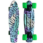 22" Cruiser Skateboard Mini Plastic Skate Board Retro Longboard Graphic Galaxy Starry Printed Skate Board