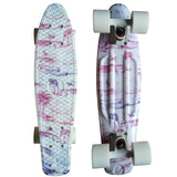 22" Cruiser Skateboard Mini Plastic Skate Board Retro Longboard Graphic Galaxy Starry Printed Skate Board