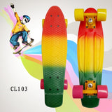 Colorful 22" Mini Skate Penny Board For Kids Plastic Fishboard Cruiser Completed Graphic Retro Banana Skateboard Patins