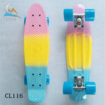 Colorful 22" Mini Skate Penny Board For Kids Plastic Fishboard Cruiser Completed Graphic Retro Banana Skateboard Patins