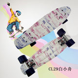 Colorful 22" Mini Skate Penny Board For Kids Plastic Fishboard Cruiser Completed Graphic Retro Banana Skateboard Patins