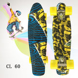 Colorful 22" Mini Skate Penny Board For Kids Plastic Fishboard Cruiser Completed Graphic Retro Banana Skateboard Patins