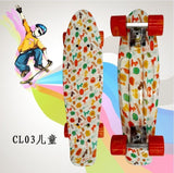 Colorful 22" Mini Skate Penny Board For Kids Plastic Fishboard Cruiser Completed Graphic Retro Banana Skateboard Patins