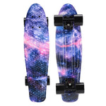 CHI YUAN 22 inch Skateboard Cruiser Board  Penny Board 22" X 6" Retro Longboard Skate Graphic Galaxy Complete Boy Girl Led Light