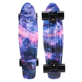 CHI YUAN 22 inch Skateboard Cruiser Board  Penny Board 22" X 6" Retro Longboard Skate Graphic Galaxy Complete Boy Girl Led Light