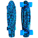 CHI YUAN 22 inch Skateboard Cruiser Board  Penny Board 22" X 6" Retro Longboard Skate Graphic Galaxy Complete Boy Girl Led Light